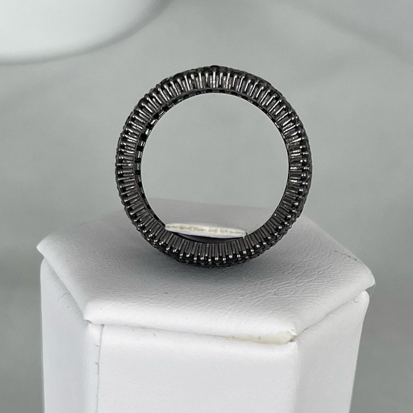 NEW 925 Sterling Silver Wide Band CZ Ring - Unisex Style - Picture 5 of 8